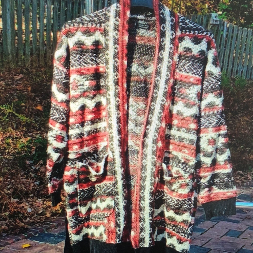 Multicolor Patterned Cardigan